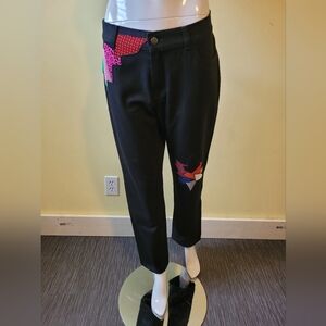 Christopher Kane Straight Leg Patchwork Jeans, BNWOT, Size 28